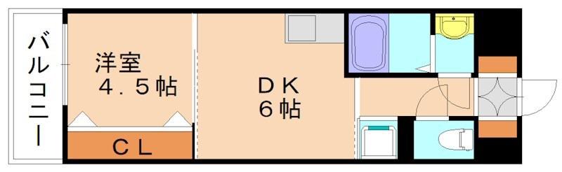 日の里和ビル(1DK/3階)の間取り写真