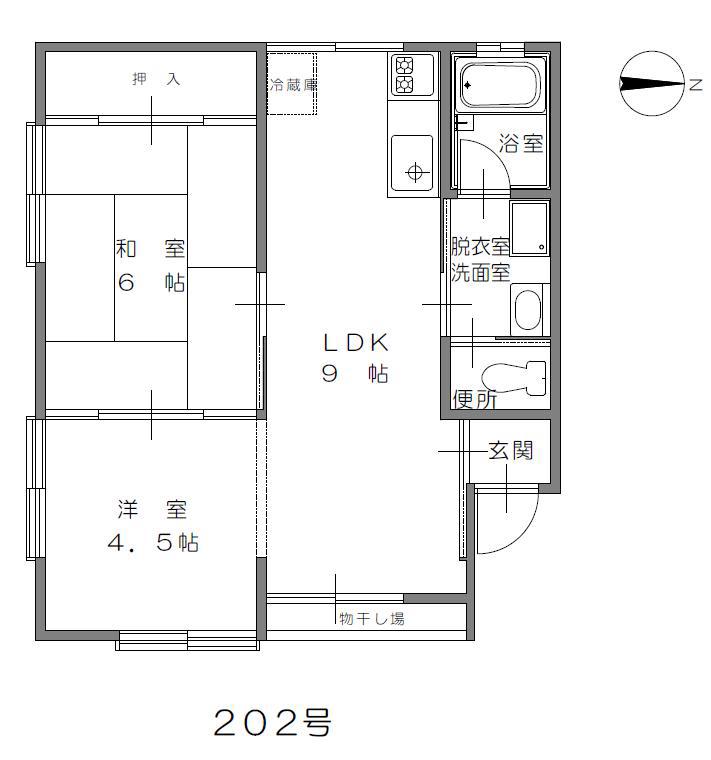 メゾンラピュタ(2LDK/2階)の間取り写真