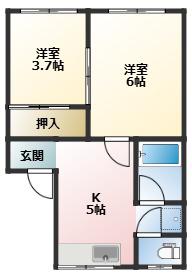 R.HAMADA1(2K/2階)の間取り写真