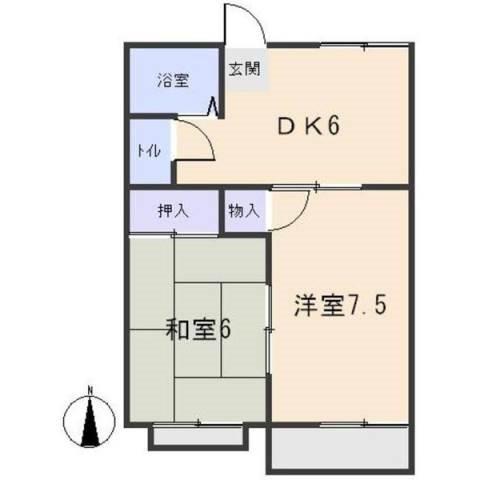 ニューハイツ(2DK/2階)の間取り写真