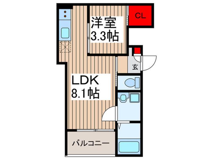 REGALEST SMART日進(1LDK/1階)の間取り写真