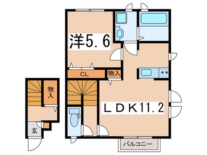 カサ フェリス(1LDK/2階)の間取り写真