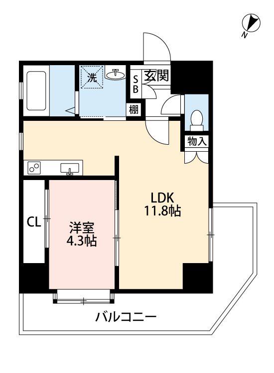 アップリッチ本荘(1LDK/4階)の間取り写真