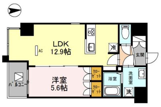 リベラーレ中野(1LDK/7階)の間取り写真