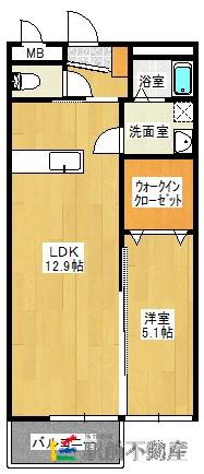ＪＲ長崎本線 鍋島駅 徒歩46分 3階建 築14年(1LDK/2階)の間取り写真