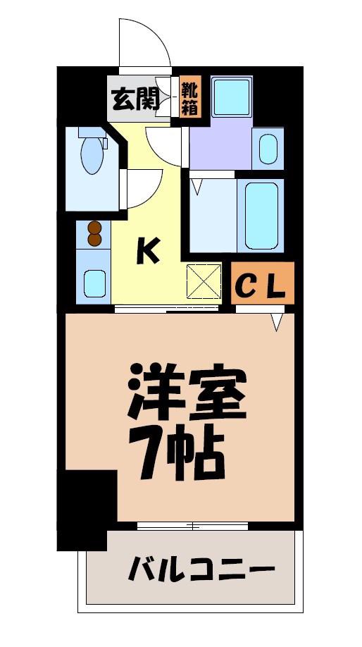 S-RESIDENCE浄心イースト(1K/5階)の間取り写真