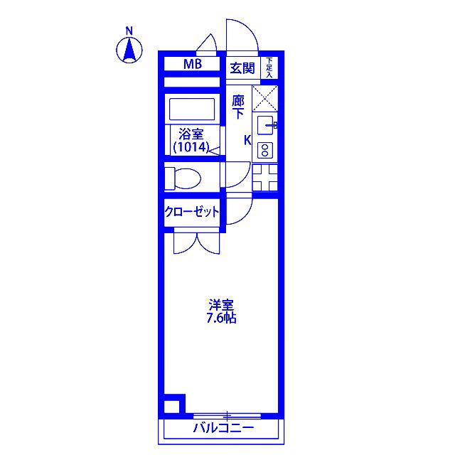 アンプルール フェール 横浜子安台(1K/2階)の間取り写真