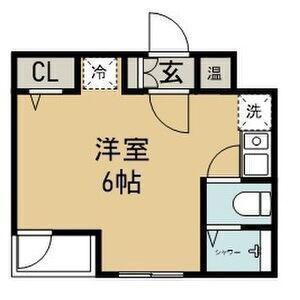 エレガンス宮町(ワンルーム/4階)の間取り写真