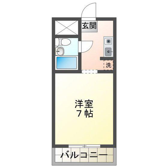 B&M北山(1K/4階)の間取り写真