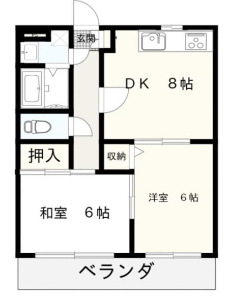 横田商事第1ビル(2DK/3階)の間取り写真