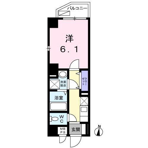 アーバンコート松見坂(1K/4階)の間取り写真