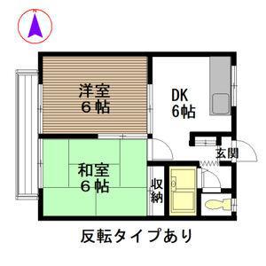 ステートピアB棟203(2DK/2階)の間取り写真