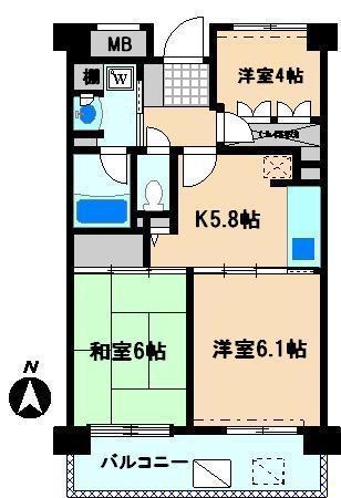 フレスコ川崎(3K/6階)の間取り写真