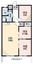 壱番館今宿(3LDK/4階)の間取り写真