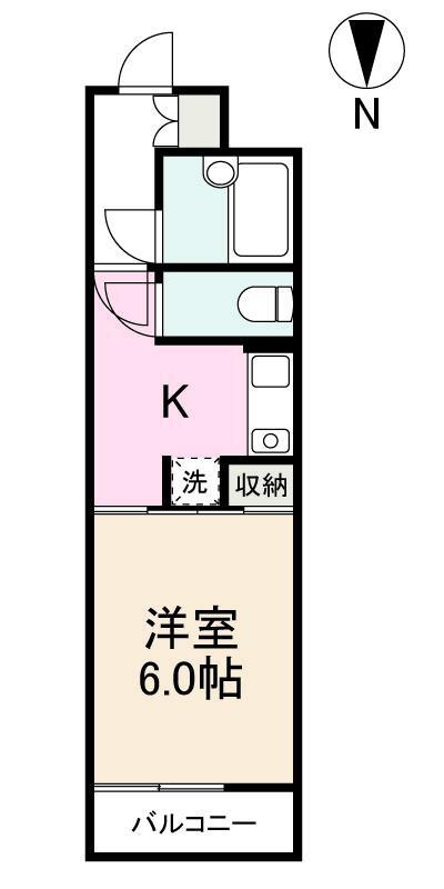 ダイアパレス南瓦町402号(1K/4階)の間取り写真