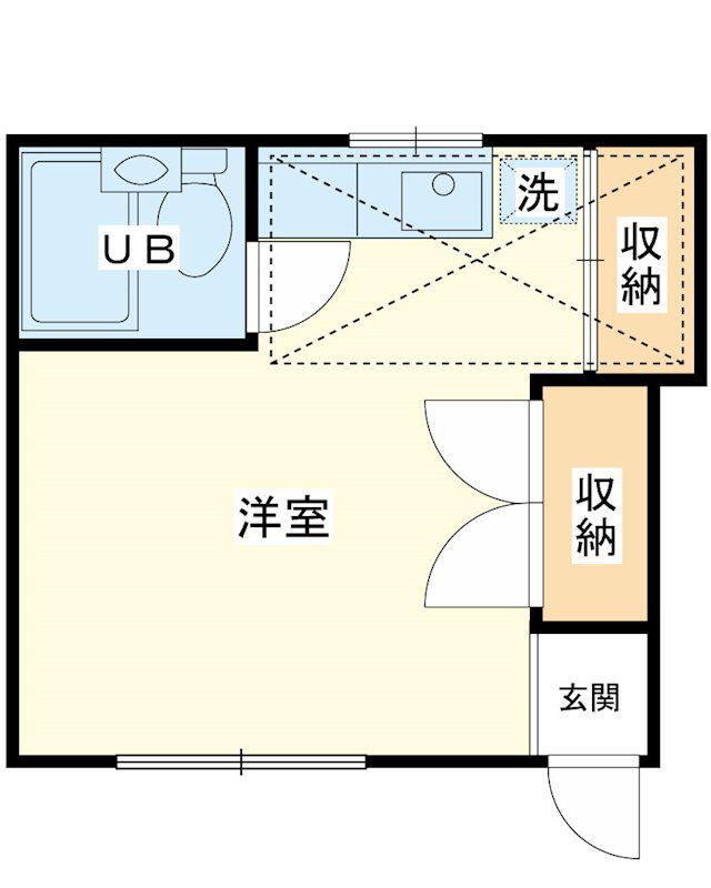 佐久間コーポB(ワンルーム/1階)の間取り写真