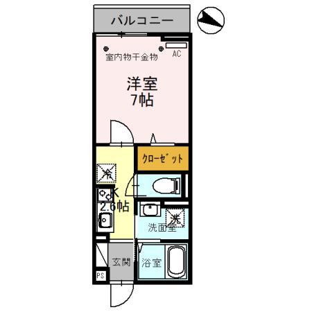 SPAZIO(1K/3階)の間取り写真