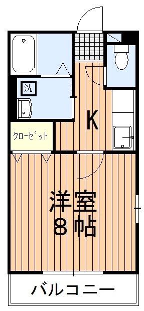 レトアマルーン(1K/1階)の間取り写真