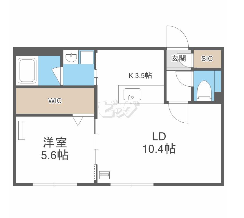 シティプレミア宮の沢(1LDK/3階)の間取り写真