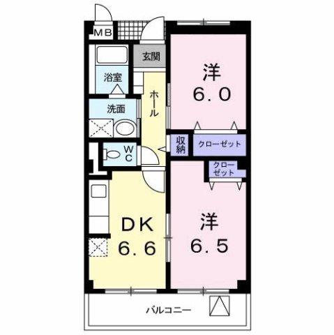 アム-ル・AK(2DK/1階)の間取り写真