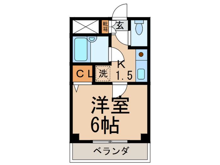 ヴィラージュパシオ(1K/3階)の間取り写真