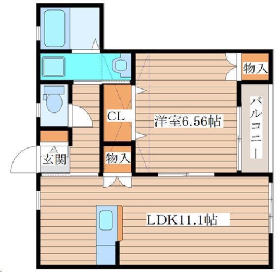 オリゾンG弐番館(1LDK/1階)の間取り写真