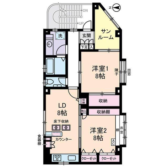 セレクト神楽坂(2LDK/2階)の間取り写真