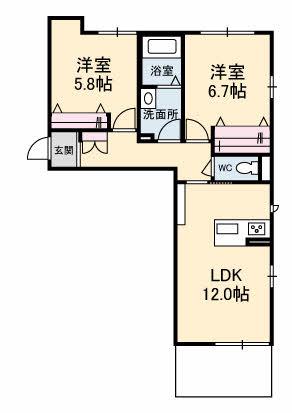 LA LUCE(2LDK/1階)の間取り写真