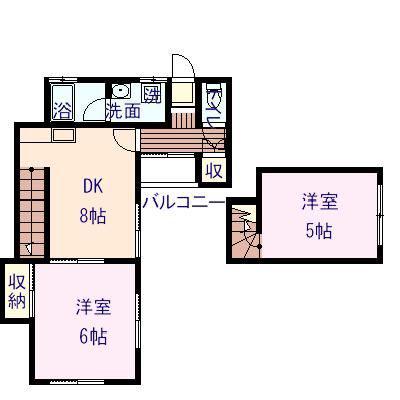 ハイツエテルノ(2DK/2階)の間取り写真