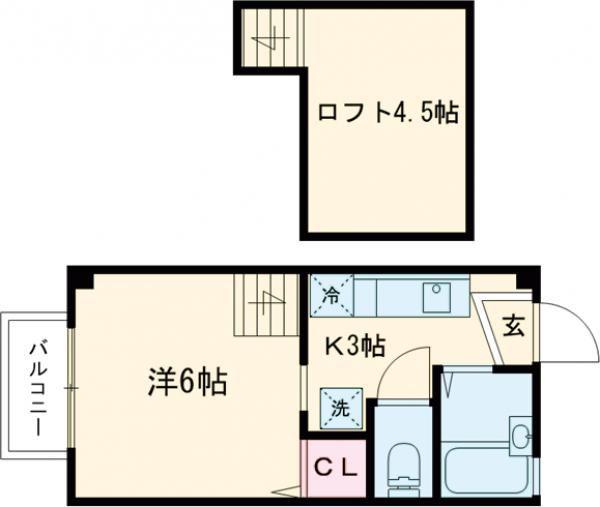 メゾンアンヘレス(1K/3階)の間取り写真