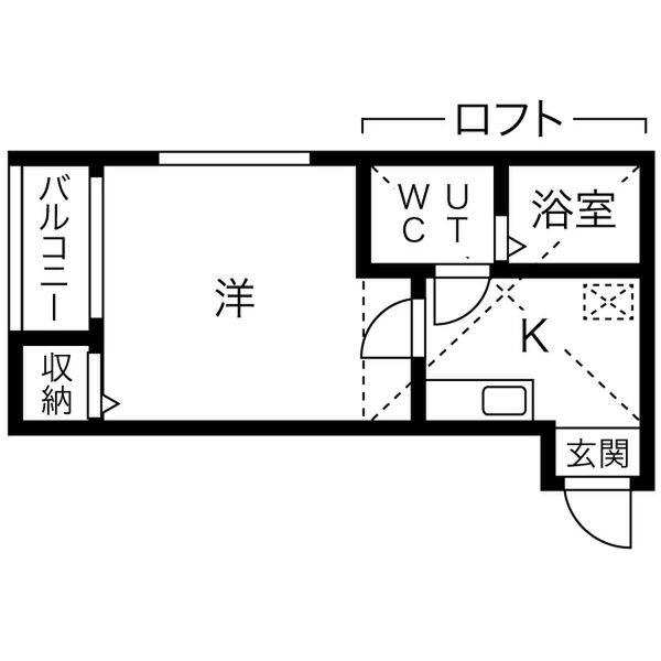 フリージア(1K/1階)の間取り写真