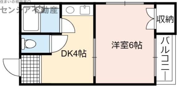 グリーンブリッジB(1K/3階)の間取り写真