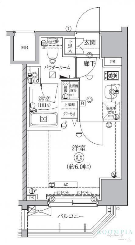 クオリタス南大井(1K/10階)の間取り写真