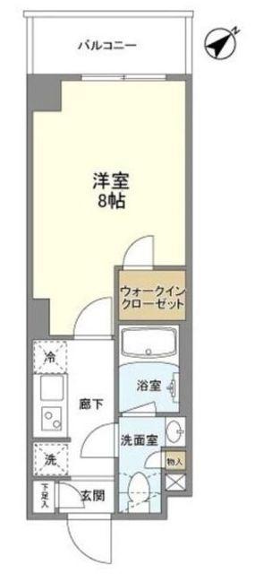 バウスフラッツ品川大井町(1K/1階)の間取り写真