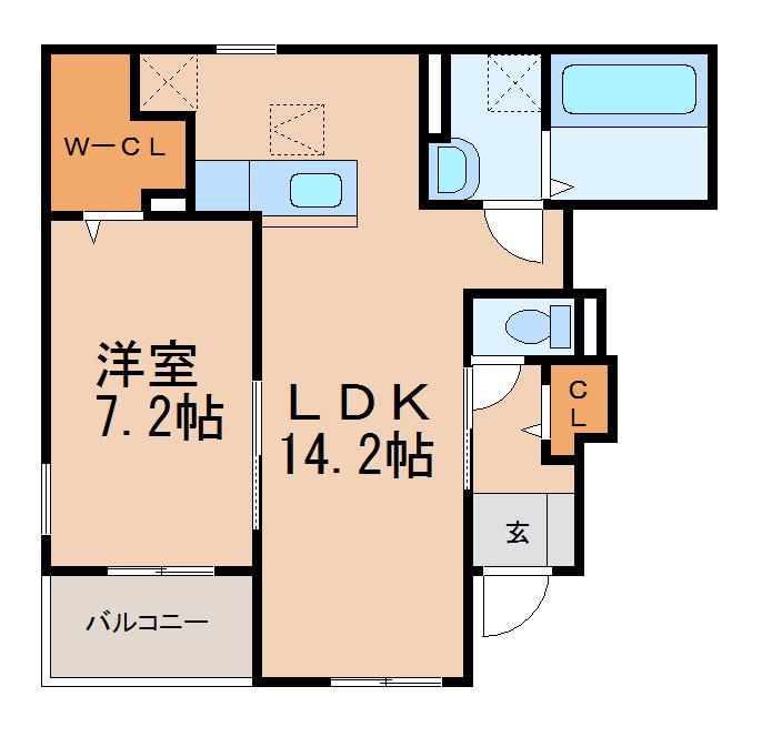 エテルノ セロ(1LDK/1階)の間取り写真