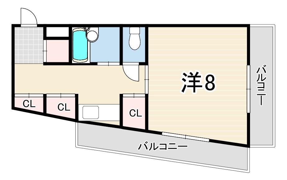 ひらこうパート1(1K/5階)の間取り写真