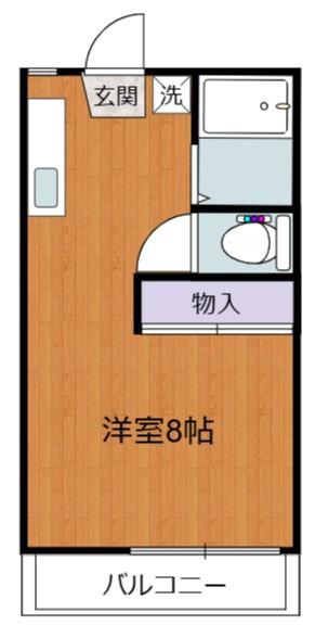 フラワーハウス(ワンルーム/1階)の間取り写真