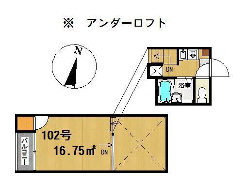 アイブルー天神南(ワンルーム/1階)の間取り写真