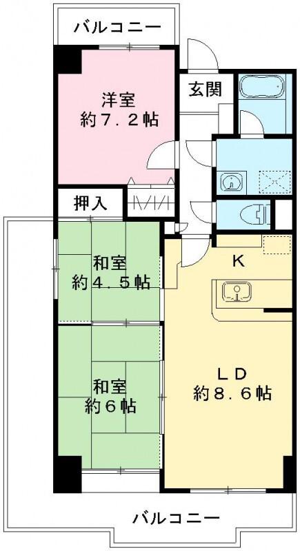 レークサイド佐倉(3LDK/3階)の間取り写真