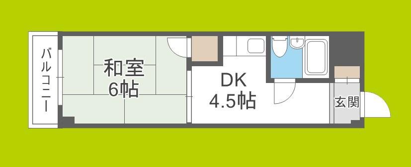 ヒカリ617(1DK/1階)の間取り写真
