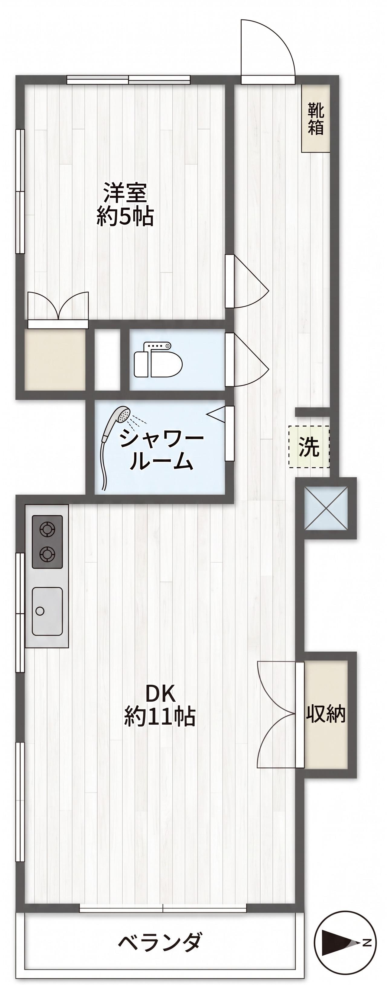 蒲田フラワーマンション(1DK/7階)の間取り写真