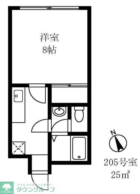 ウイング古屋II(1K/2階)の間取り写真