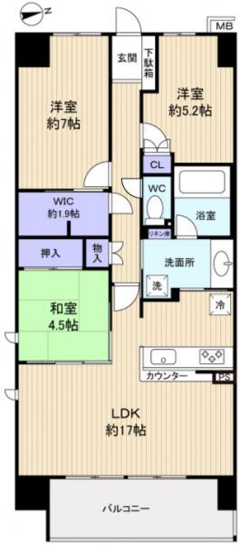 ガーデンゲート千葉ニュータウン中央イースト(3LDK/5階)の間取り写真