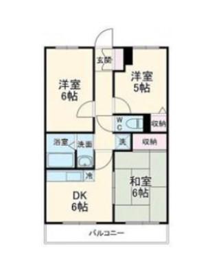 キャトル白山(2DK/2階)の間取り写真