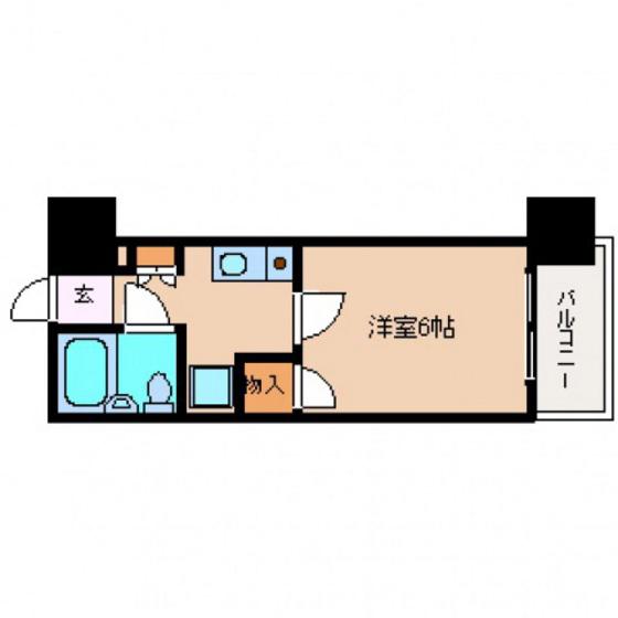 ダイアパレス比治山パークサイド(1K/2階)の間取り写真