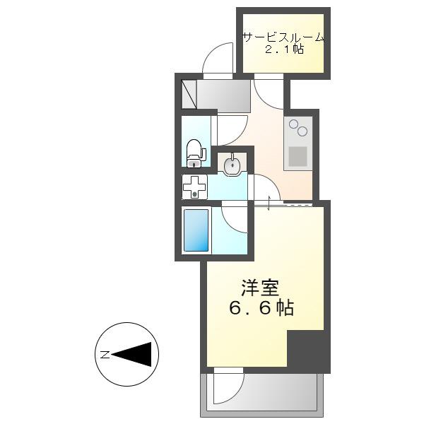 E-CITY大須(1SK/12階)の間取り写真