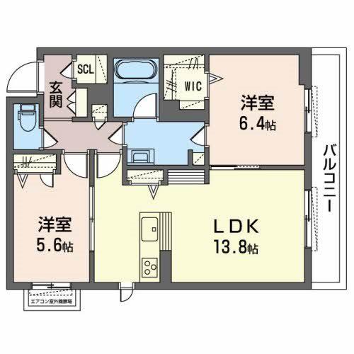 LA SUITE INFINI(2LDK/2階)の間取り写真