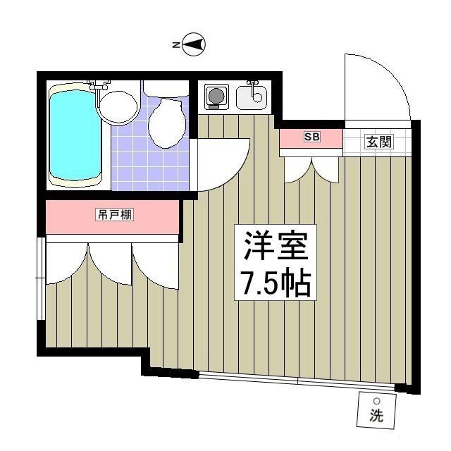 VILLA石神井(ワンルーム/1階)の間取り写真