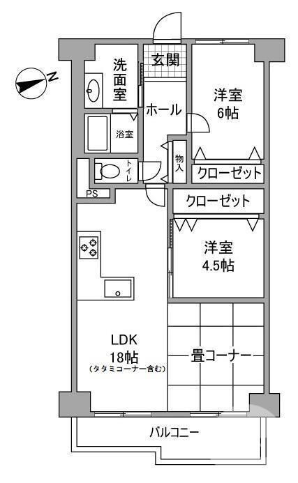 泉北星和台コーポラス(2LDK/10階)の間取り写真