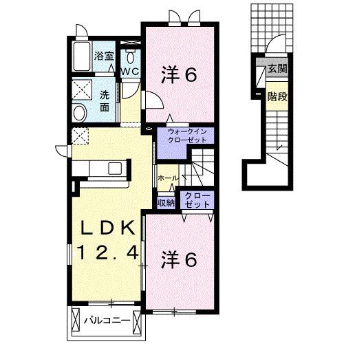 サンライト・カワサキC(2LDK/2階)の間取り写真